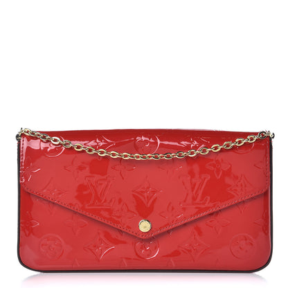 Louis Vuitton Vernis Felicie Pochette Chain Wallet Cherry 1 of 11