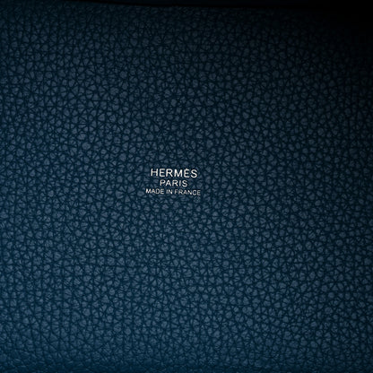 Hermes Taurillon Clemence Casaque Picotin Lock 18 PM Vert Bosphore Vert Cypress 11 of 12