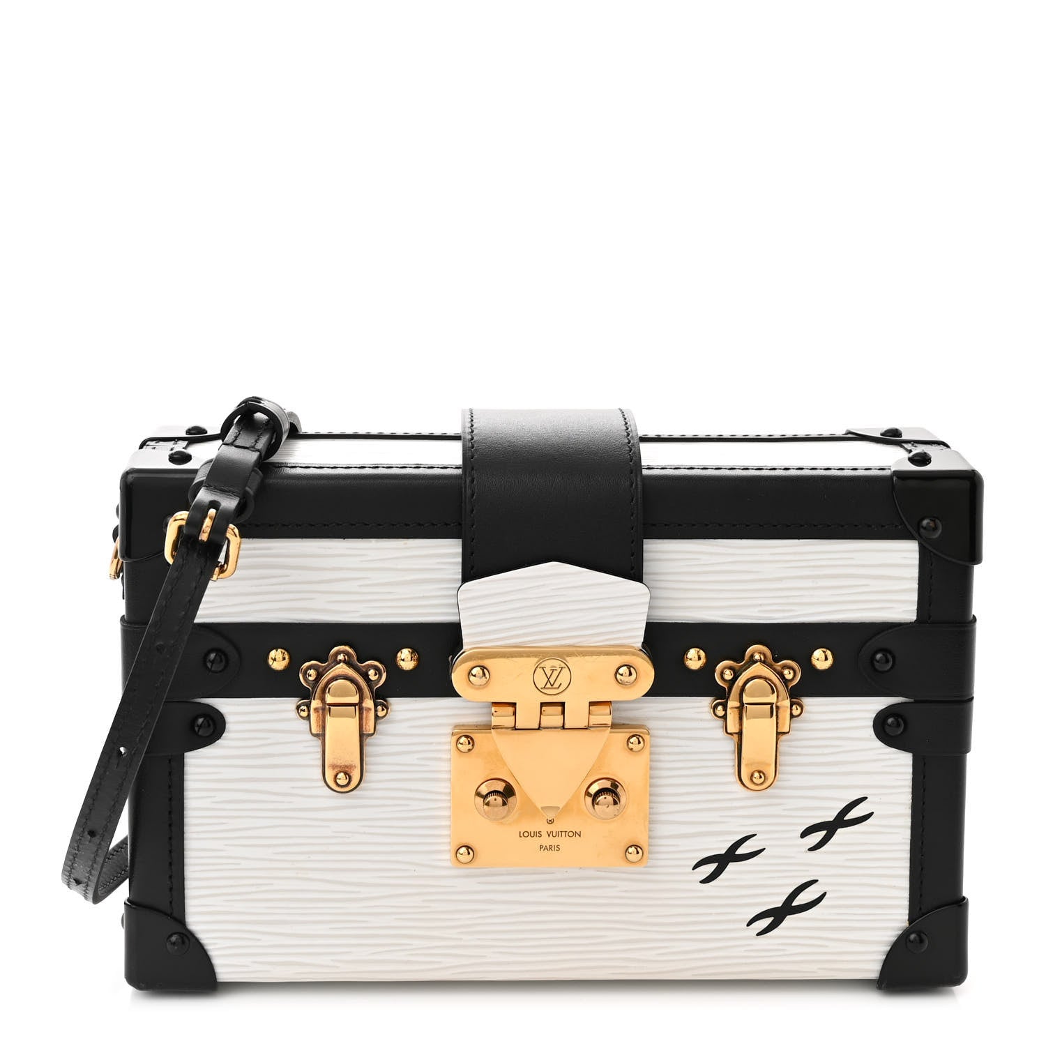 Louis Vuitton Epi Petite Malle White Black 1 of 9