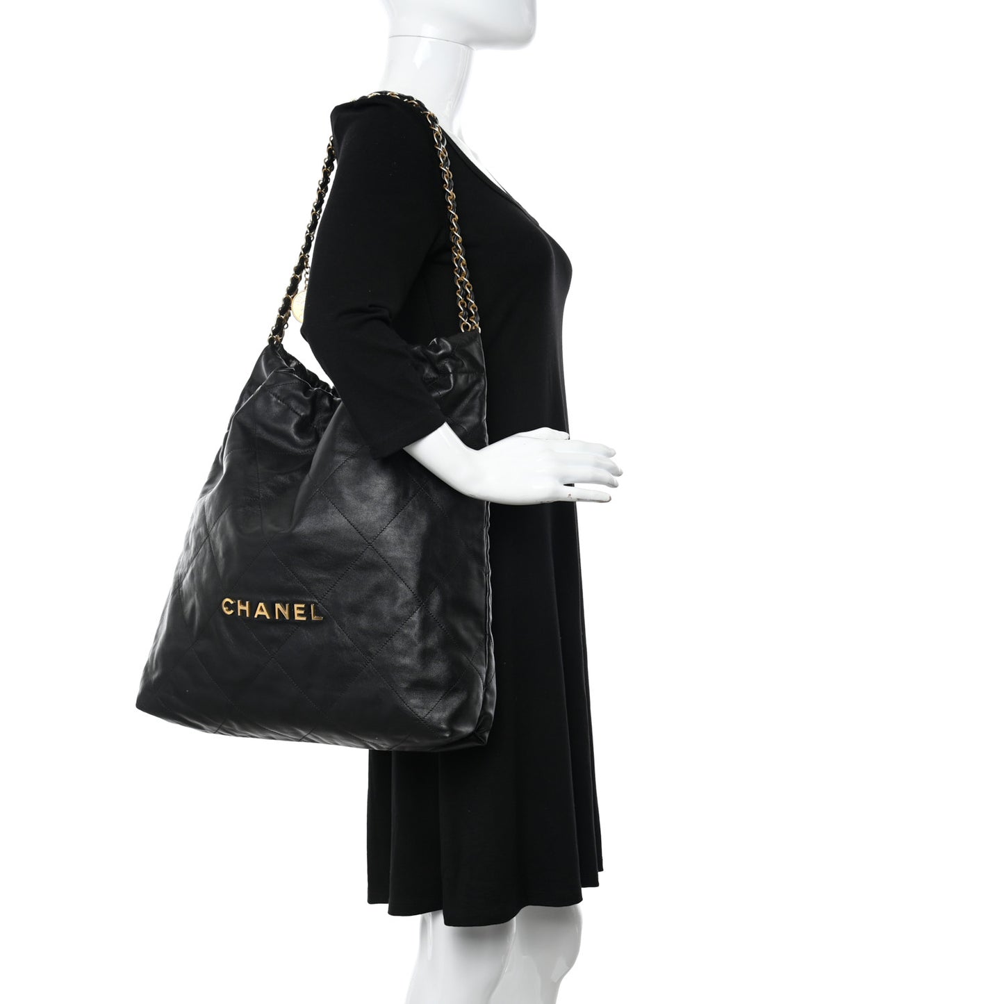 leather tote black