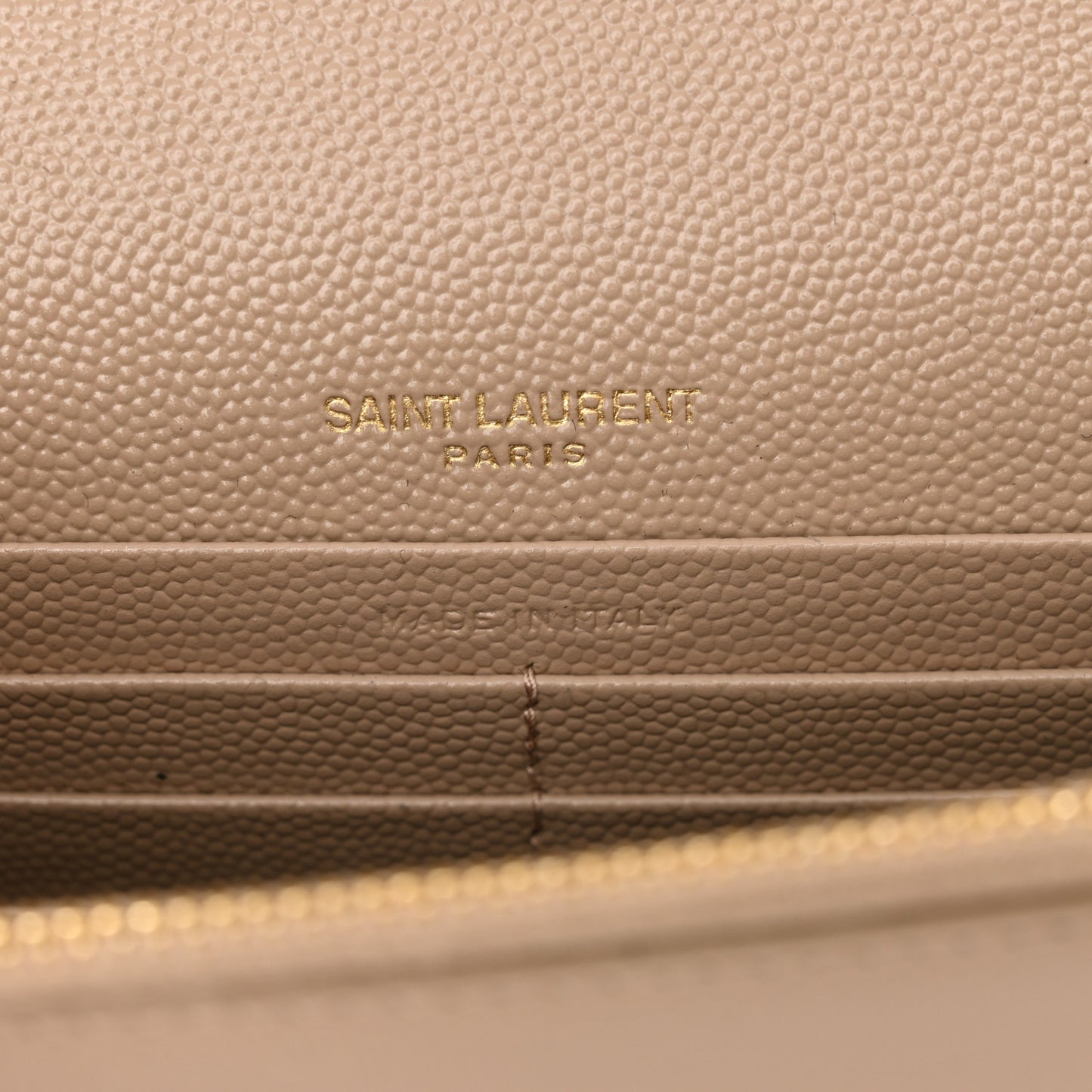 Grain De Poudre Classic Monogram Kate Tassel Chain Wallet Dark Beige