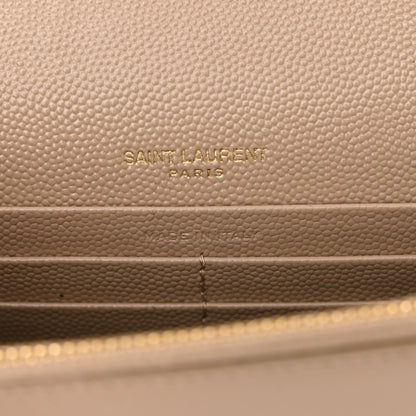 Saint Laurent Grain De Poudre Classic Monogram Kate Tassel Chain Wallet Dark Beige 6 of 12