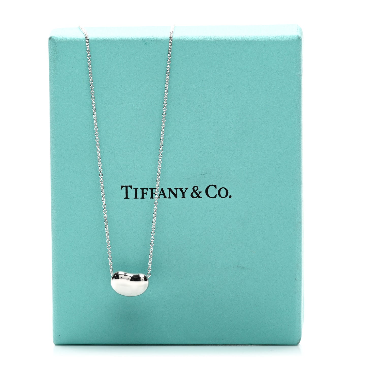Sterling Silver 12mm Elsa Peretti Bean Pendant Necklace