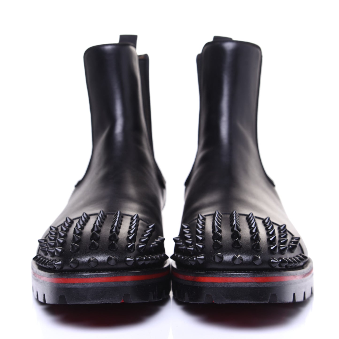 Calfskin Mens Melon Spikes Flat Chelsea Boots 43.5 Black