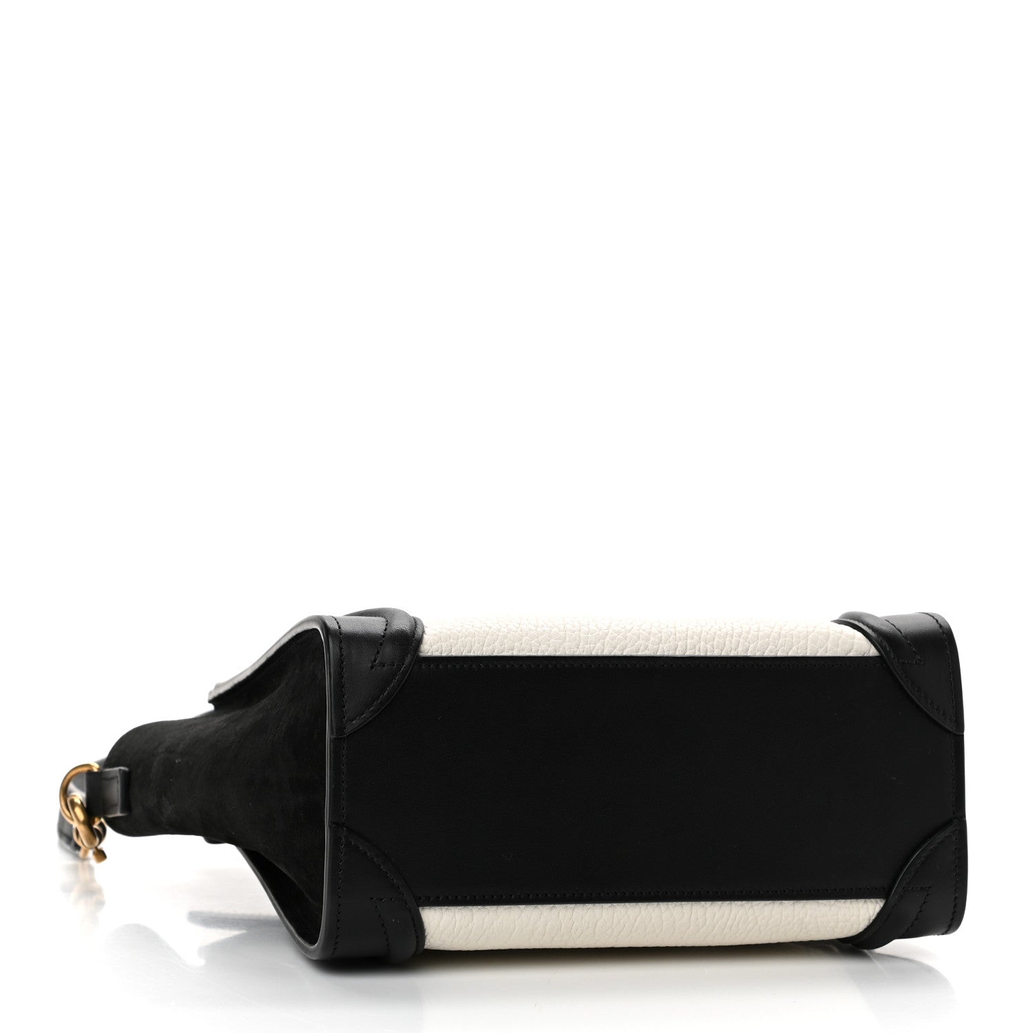 Celine Bullhide Calfskin Nubuck Bi-Color Nano Luggage Black White 4 of 13
