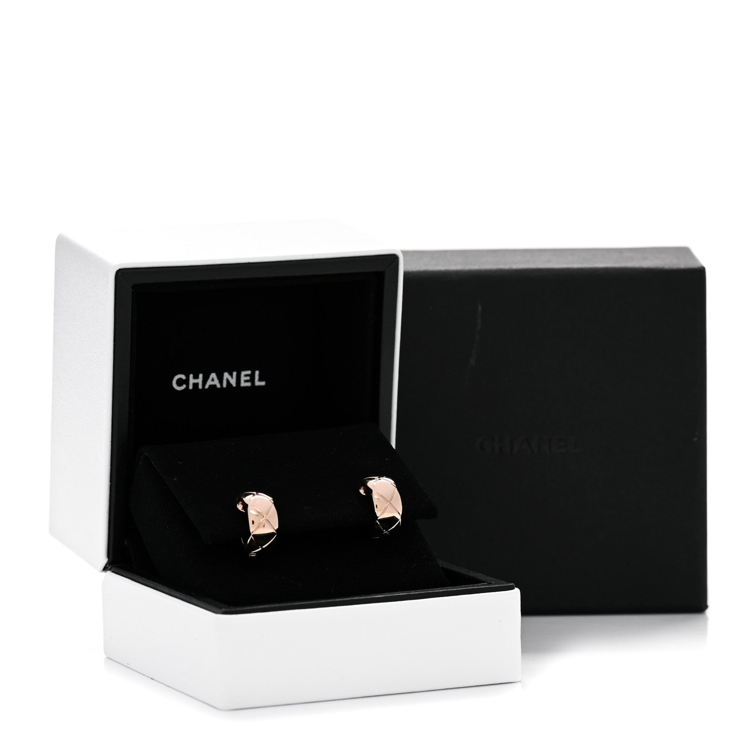 Chanel 18K Beige Gold Coco Crush Hoop Earrings 5 of 5