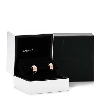 Chanel 18K Beige Gold Coco Crush Hoop Earrings 5 of 5