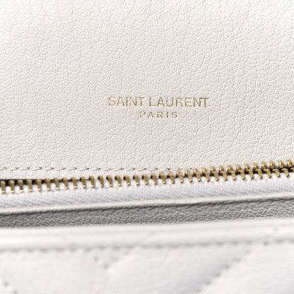 Saint Laurent Sheepskin Matelasse Chevron Monogram Medium College Bag Crema Soft 7 of 23