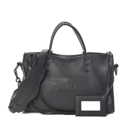 Balenciaga Veau Soyeux Perforated Blackout Hardware S City Black 1 of 8
