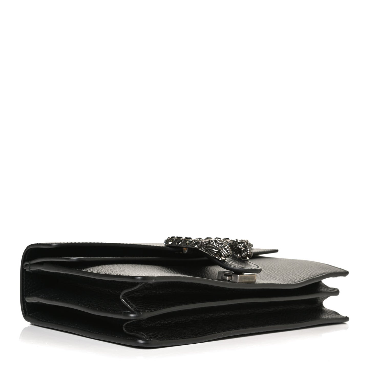 Pebbled Calfskin Small Dionysus Shoulder Bag Black
