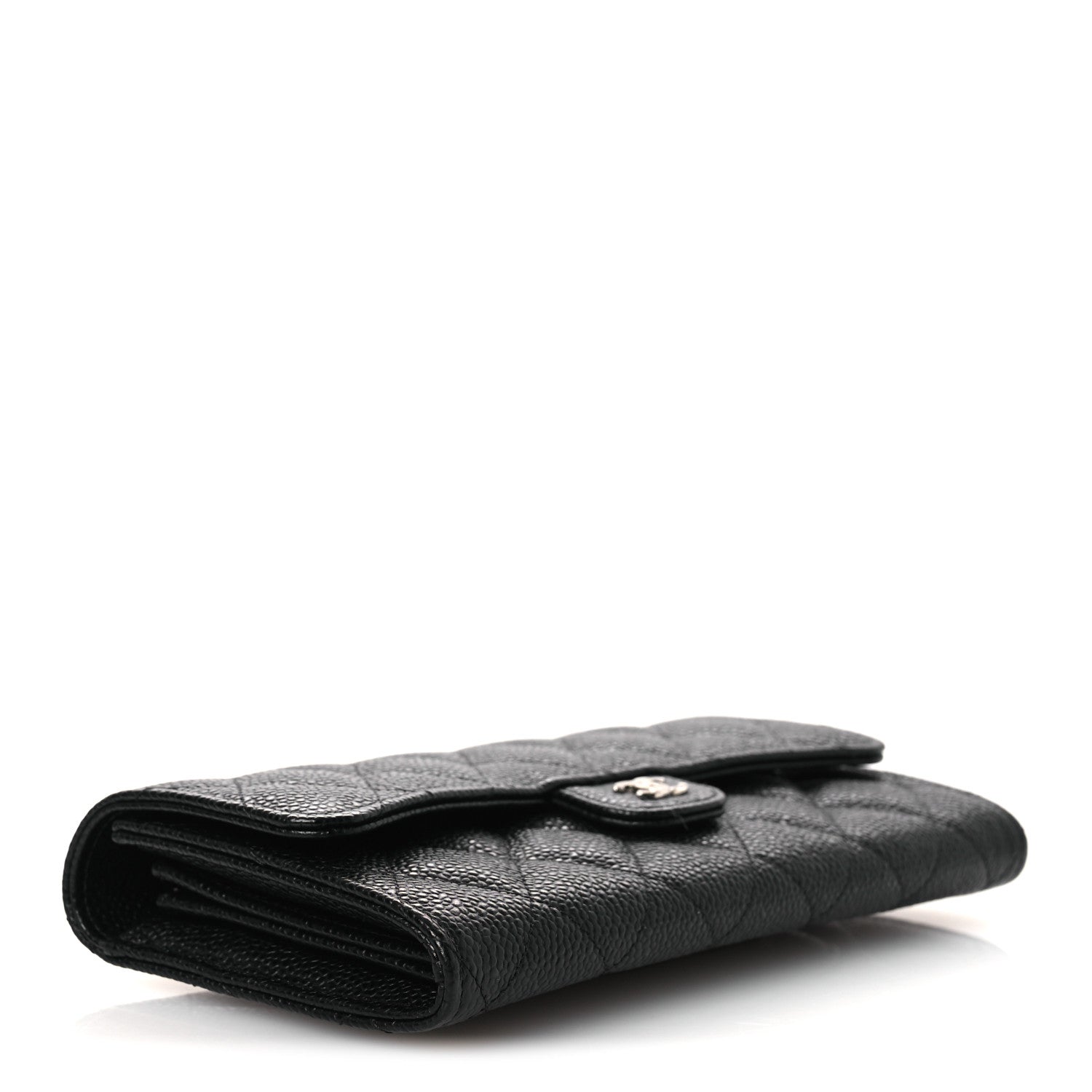 Chanel Caviar Quilted Large Gusset Flap Wallet Black 4 of 10