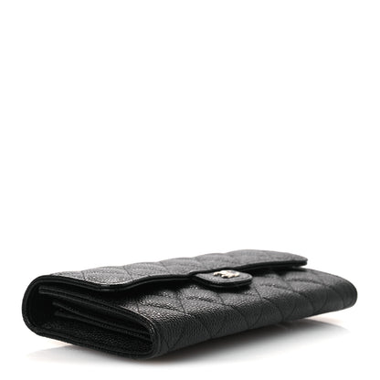 Chanel Caviar Quilted Large Gusset Flap Wallet Black 4 of 10