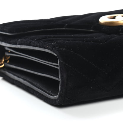 Gucci Velvet Matelasse GG Marmont Chain Wallet Black 8 of 9