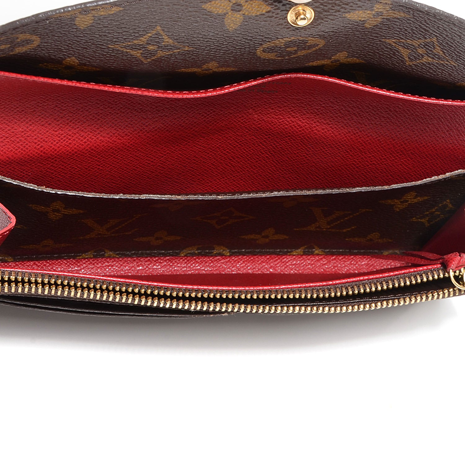 Louis Vuitton Monogram Emilie Wallet Red 8 of 27