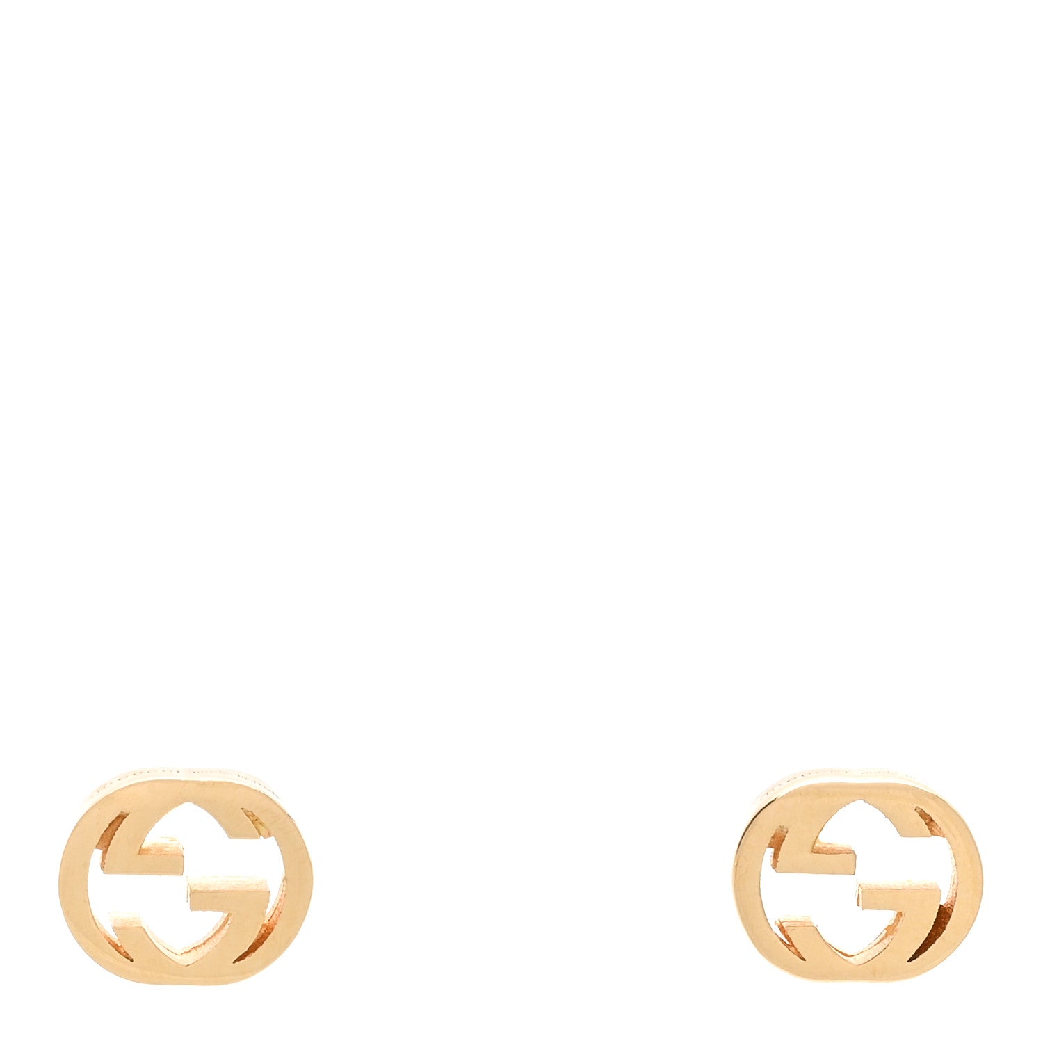 Gucci 18K Yellow Gold Interlocking G Stud Earrings 1 of 5