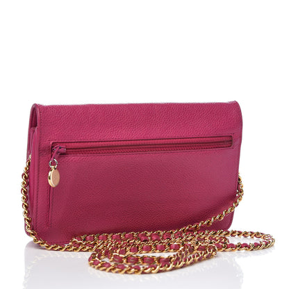 Chanel Caviar Timeless CC Wallet On Chain WOC Dark Pink 3 of 16