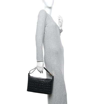 Chanel Lambskin Quilted Medium Chocolate Bar Shoulder Bag Black 2 of 10