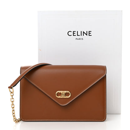 Celine Triomphe Canvas Maillon Wallet On Chain Bag Tan 11 of 11