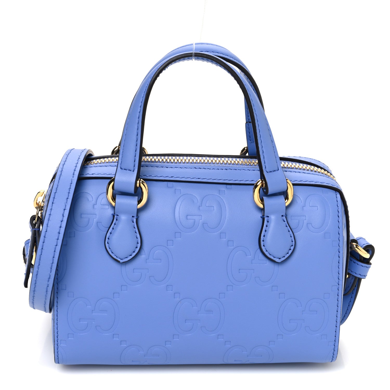 Gucci Gilbert Calfskin Jumbo GG Embossed Super Mini Top Handle Bowler Bag Bloom Lavender 1 of 10