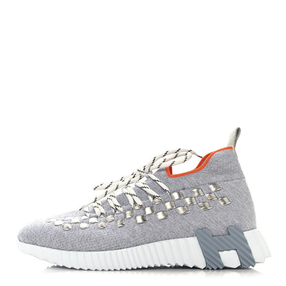 Hermes Technical Canvas Womens Flex Slip-On Sneaker 36 Gris Silex 1 of 9