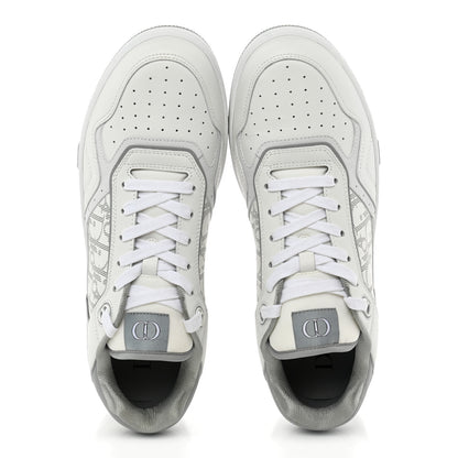 Christian Dior Smooth Calfskin Oblique Galaxy Perforated Mens B27 Low Top Sneakers 44 White Grey 5 of 10