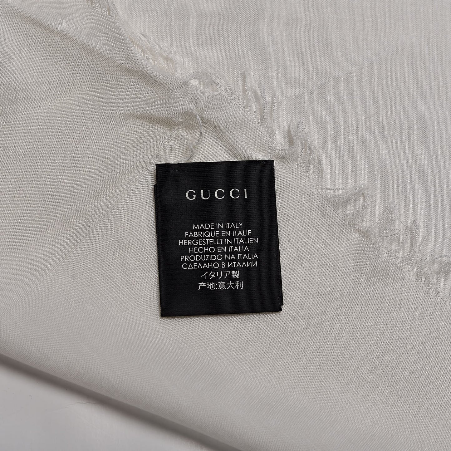 Modal Silk Coco Capitan Logo Square Scarf White