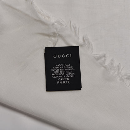 Gucci Modal Silk Coco Capitan Logo Square Scarf White 6 of 7