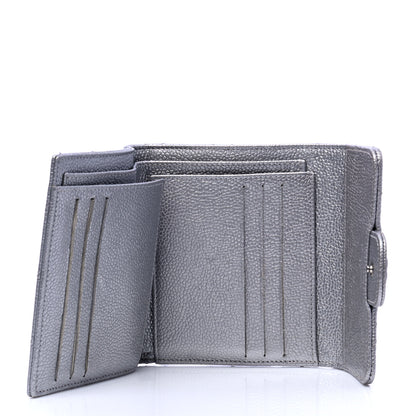 Chanel Metallic Caviar Quilted Compact Flap Wallet Silver 3 of 7