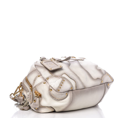 Prada Cervo Patchwork Fringe Bowler Bianco 4 of 9