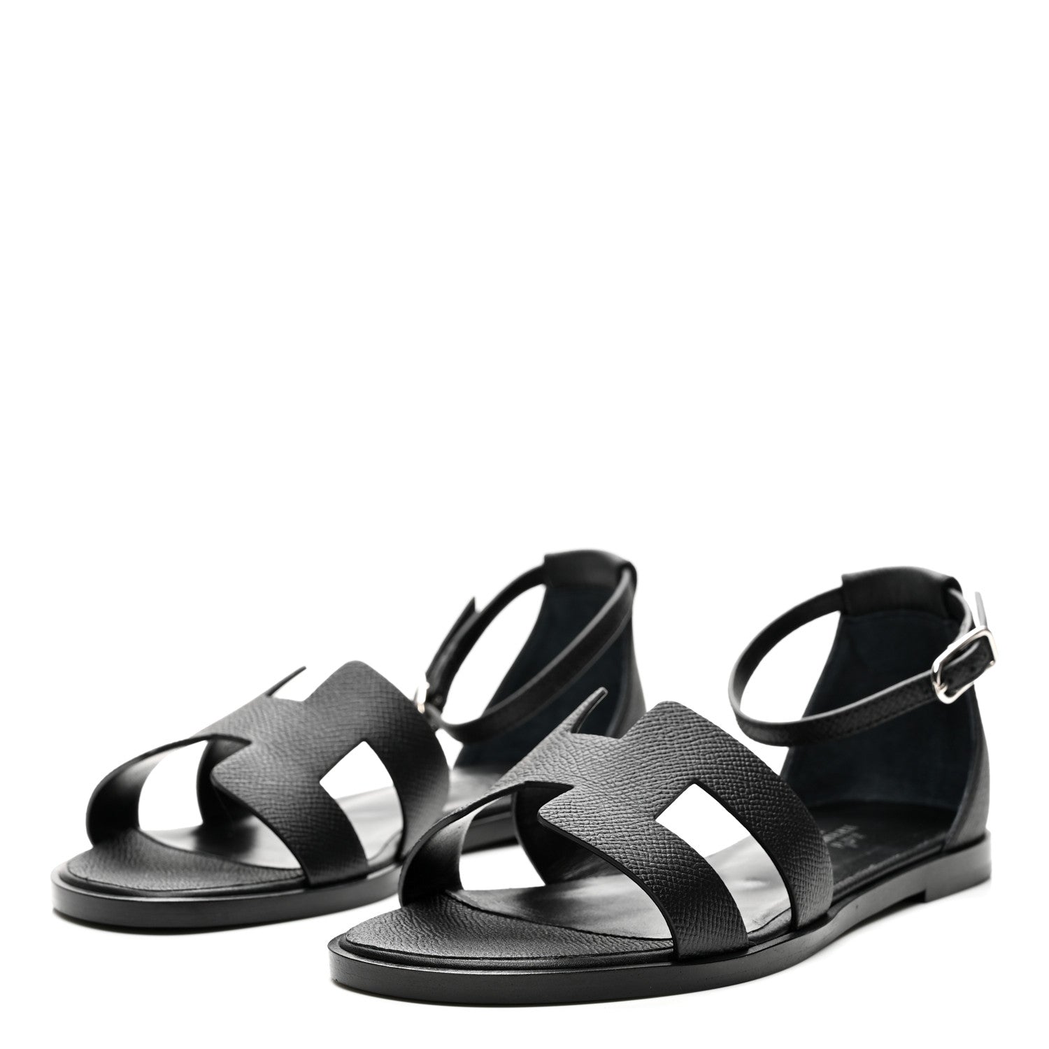 Hermes Epsom Santorini Sandals 36 Black 4 of 10
