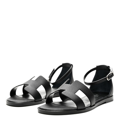 Hermes Epsom Santorini Sandals 36 Black 4 of 10