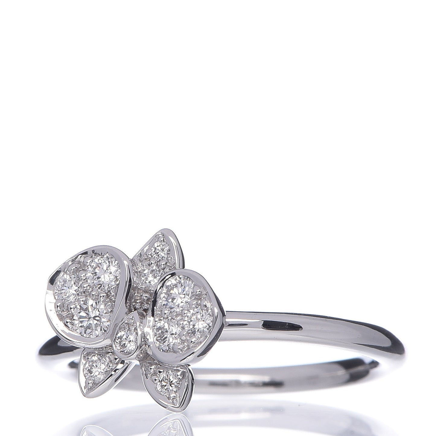 18K White Gold Diamond Caresse D'Orchidees Par Ring 47 4