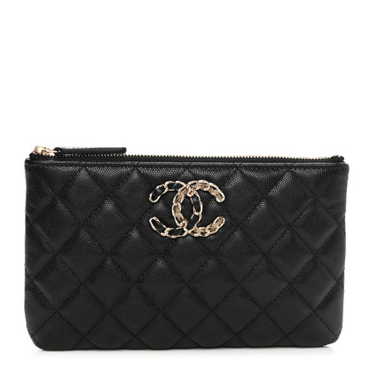 Chanel Caviar Quilted Small French New Wave CC Pouch Black 1 of 8