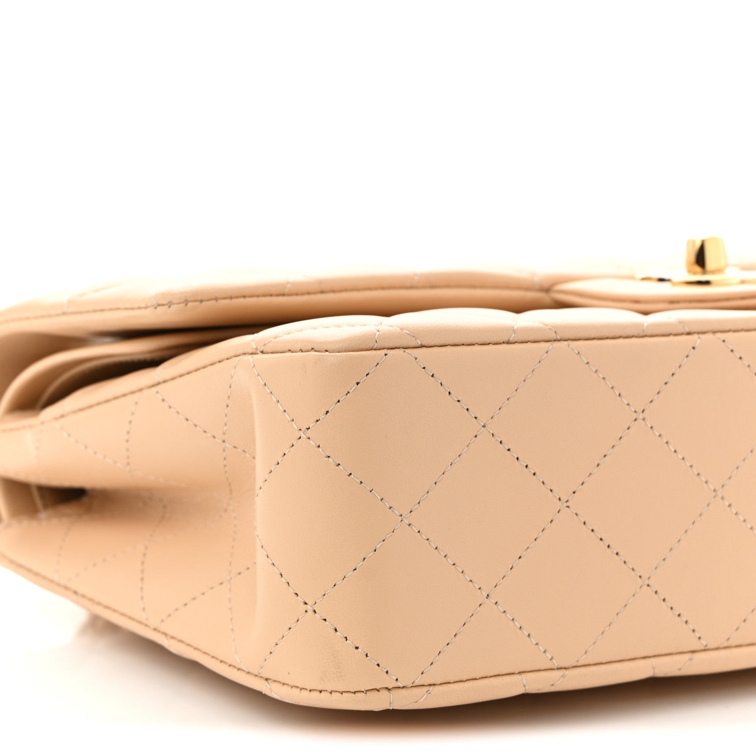 Chanel Lambskin Quilted Medium Double Flap Beige 9 of 12