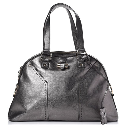 Saint Laurent Metallic Calfskin Large Muse Gunmetal 1 of 7