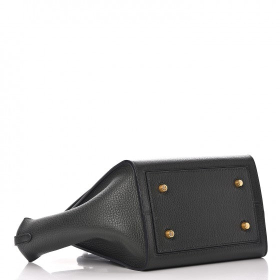 Crisped Calfskin Mini Tie Knot Tote Dark Green