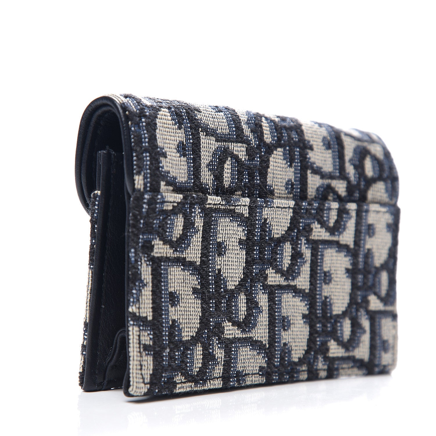 Christian Dior Oblique Saddle Card Holder Blue 2 of 6