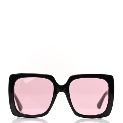 Gucci Crystal Square Frame GG Sunglasses GG0418S Black Pink 2 of 8
