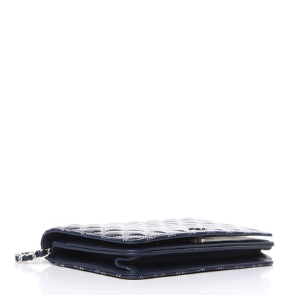 Chanel Lambskin Double Quilted Stitch Wallet On Chain WOC Navy Blue 4 of 14