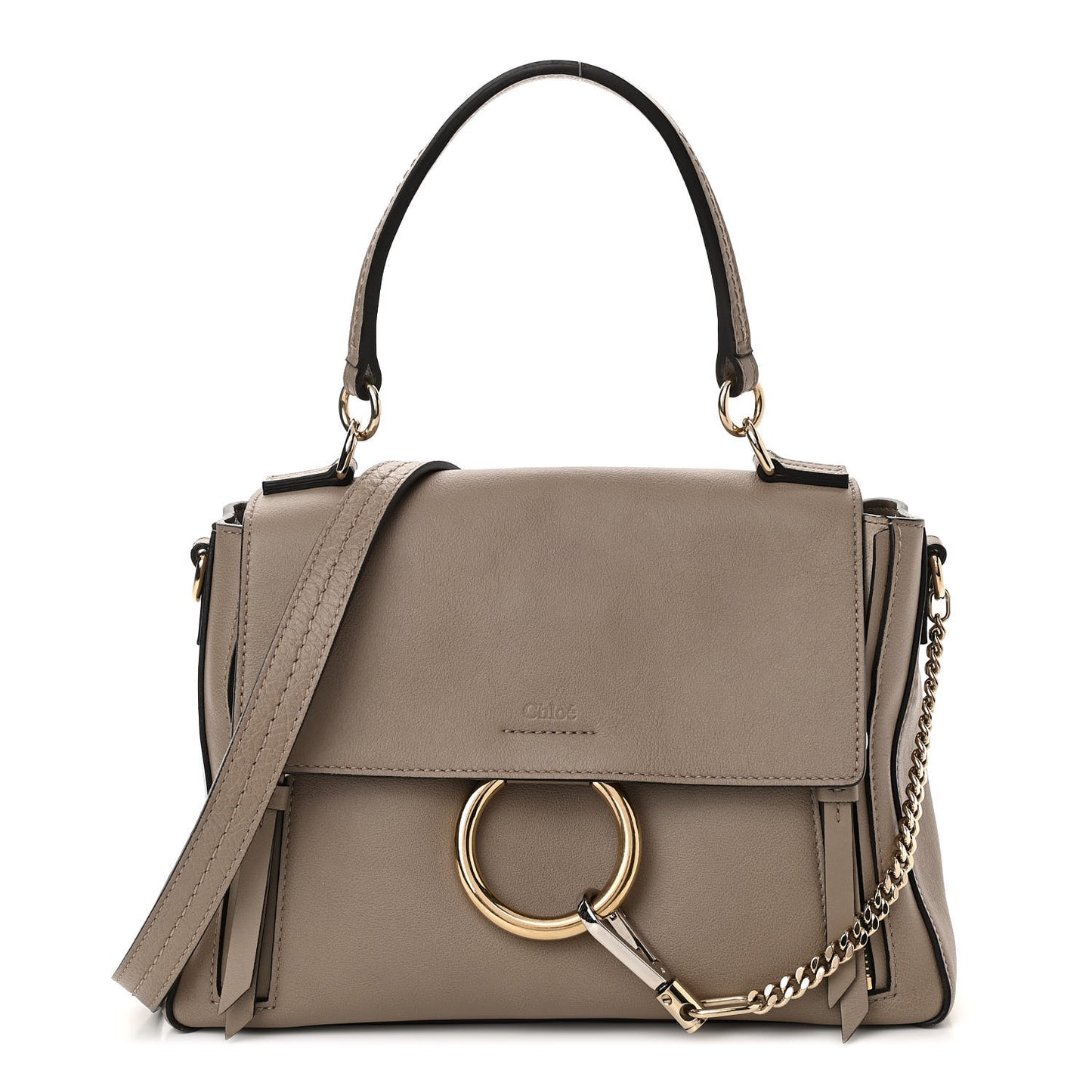 Calfskin Small Faye Day Shoulder Bag Motty Grey