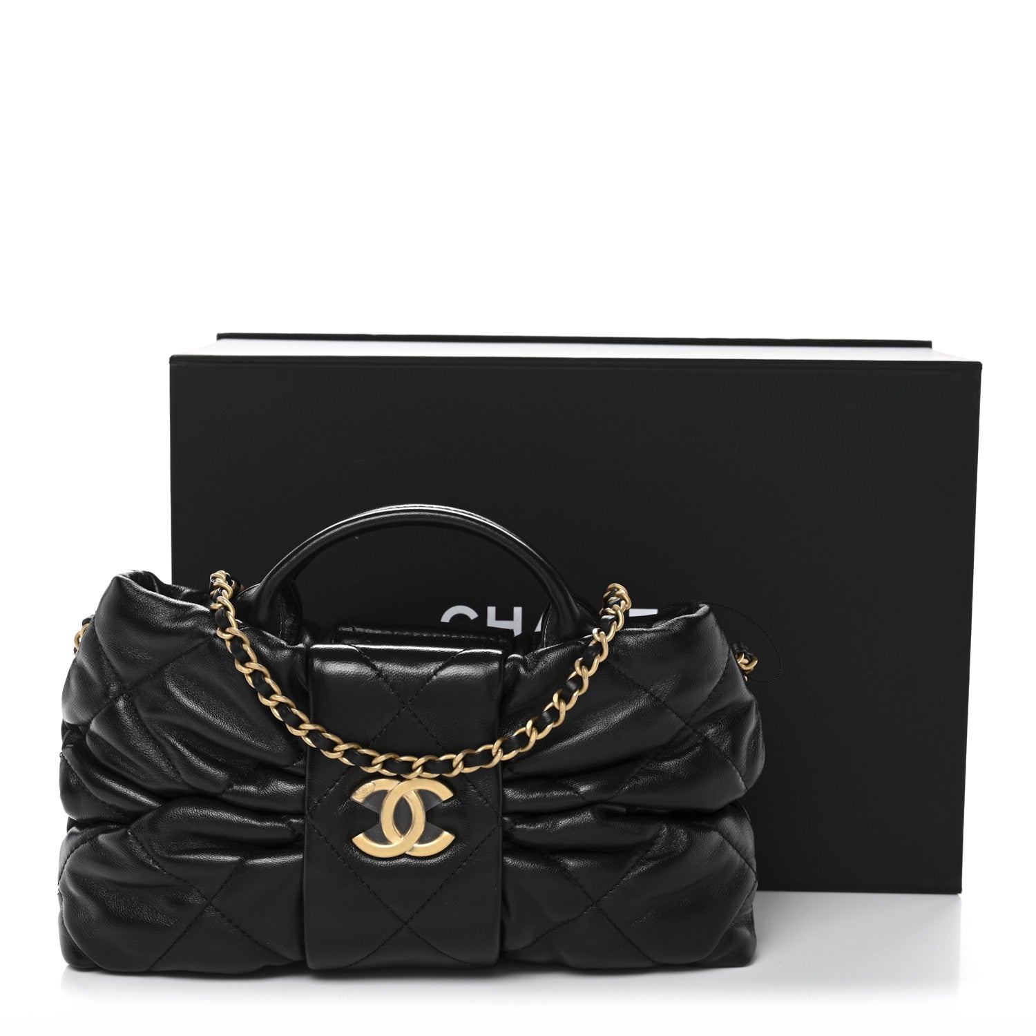 Chanel Lambskin Quilted Mini Bow Bag Black 11 of 11