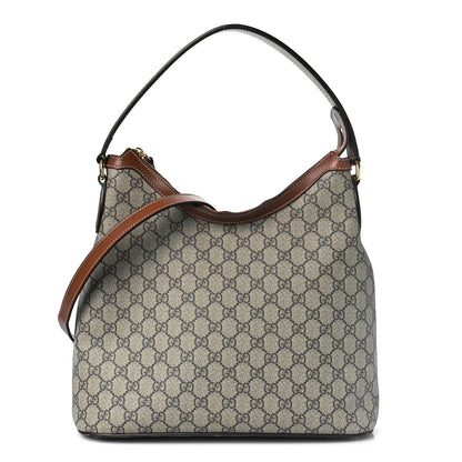 Gucci GG Supreme Monogram Linea A Hobo Brown 1 of 13