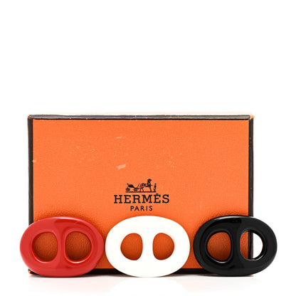 Hermes Lacquered Wood Tribord Scarf Ring Set 4 of 4