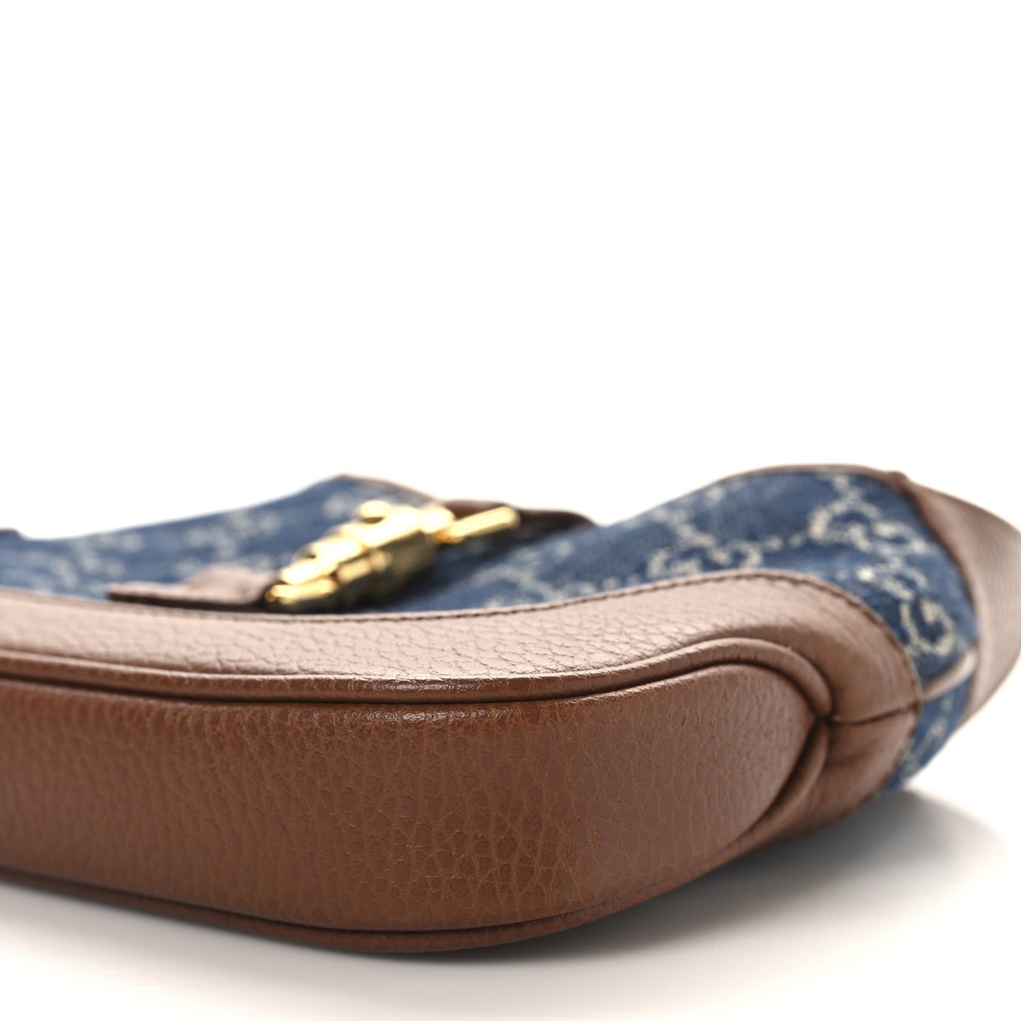 New Denim GG Monogram Calfskin Mini Jackie 1961 Hobo Blue Tea Cuir
