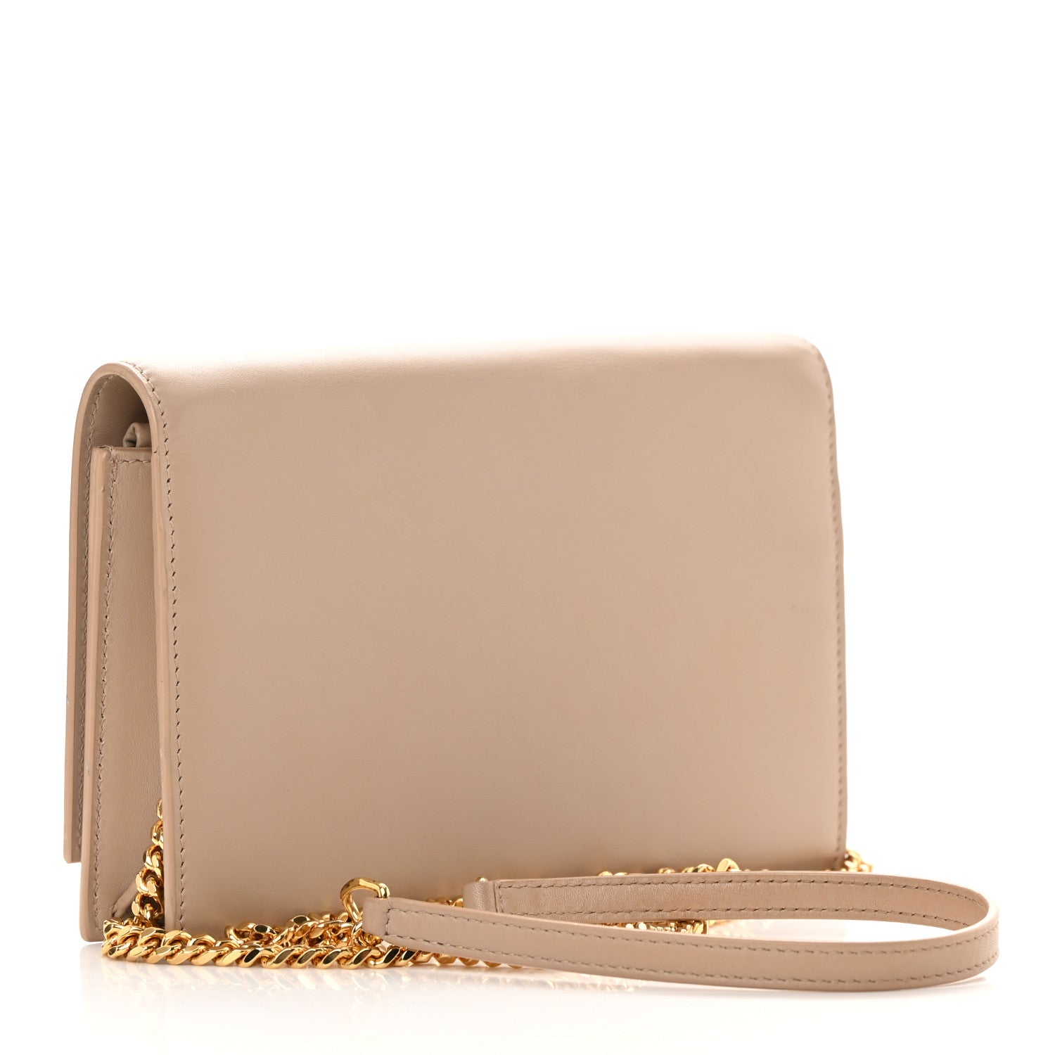 Saint Laurent Smooth Calfskin Classic Monogram Kate Tassel Chain Wallet Dark Beige 3 of 16