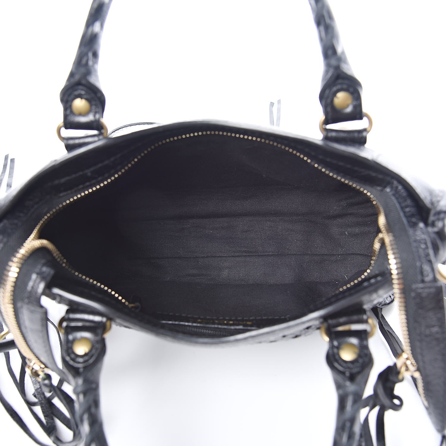 Balenciaga Agneau Stadio Laser Cut Cross Classic Gold Hardware Mini City Black 5 of 10
