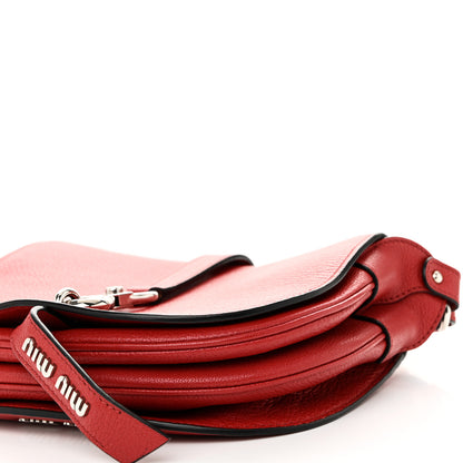 Miu Miu Goatskin Madras Flap Shoulder Bag Fuoco 9 of 9