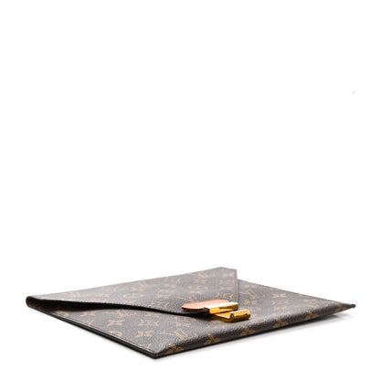 Louis Vuitton Monogram Poche Plate Envelope Clutch PM 4 of 10