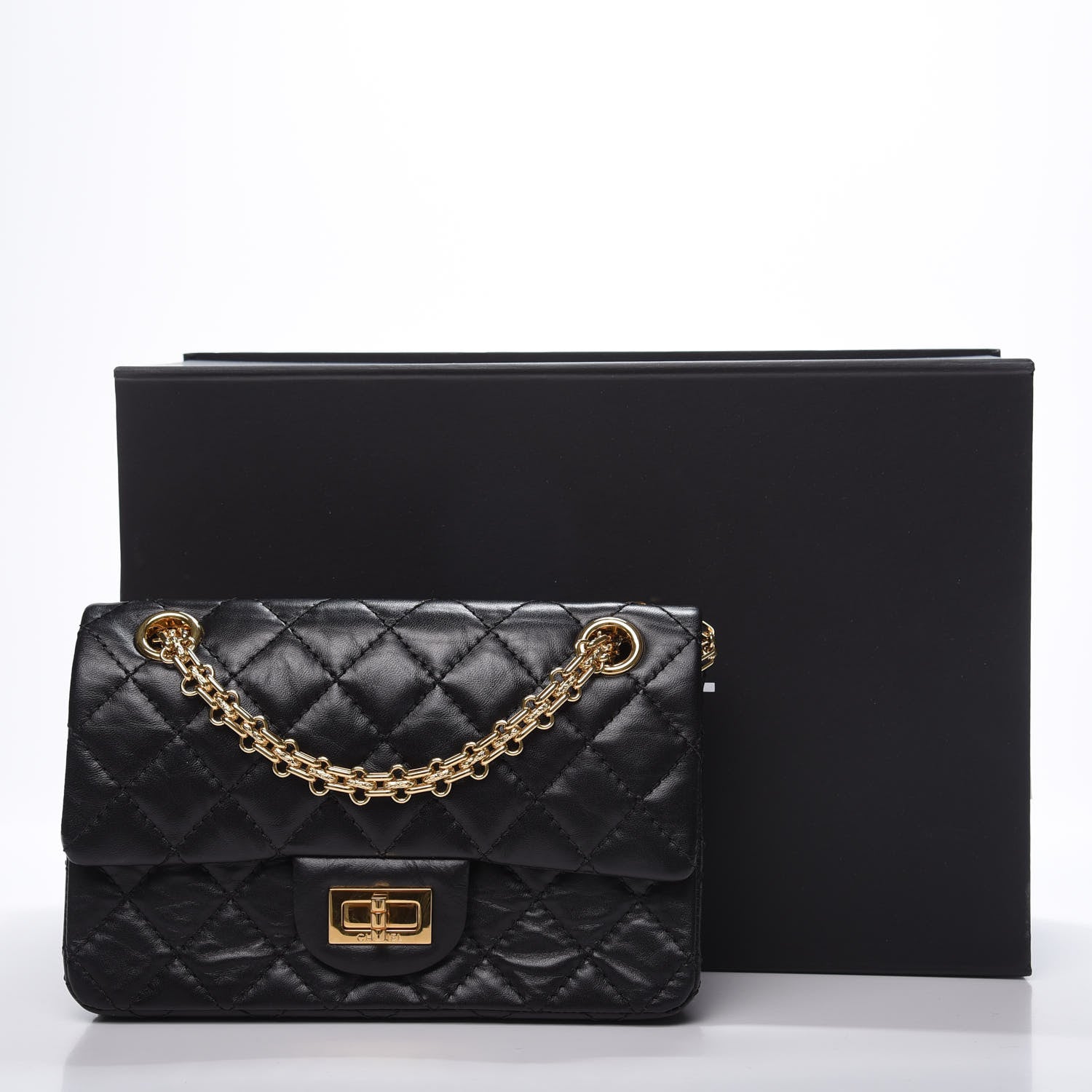 Chanel Aged Calfskin Quilted 2.55 Reissue Mini Flap Black 10 of 10