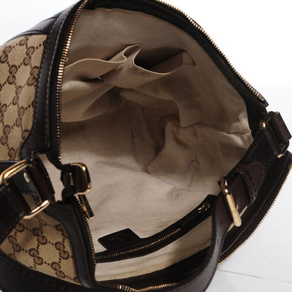 Gucci Monogram Vintage Web Medium Hobo Dark Brown 10 of 11